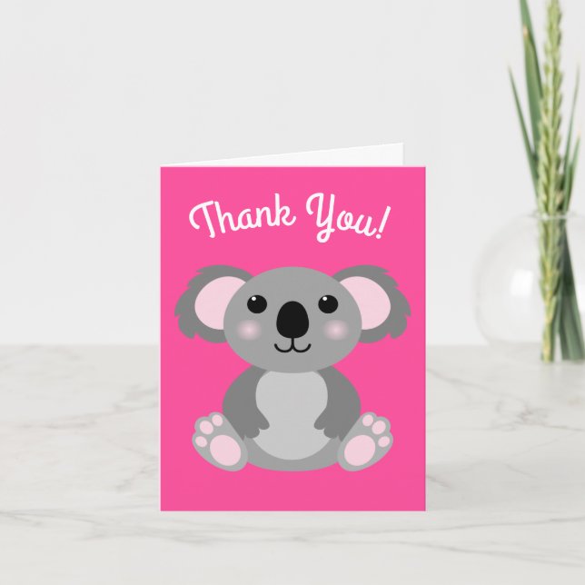 Carte Koala Bear Cute Kid Anniversaire Merci (Devant)