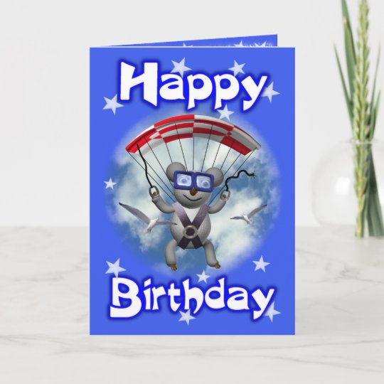 Carte Koala De Parachutisme De Joyeux Anniversaire Zazzle Ca