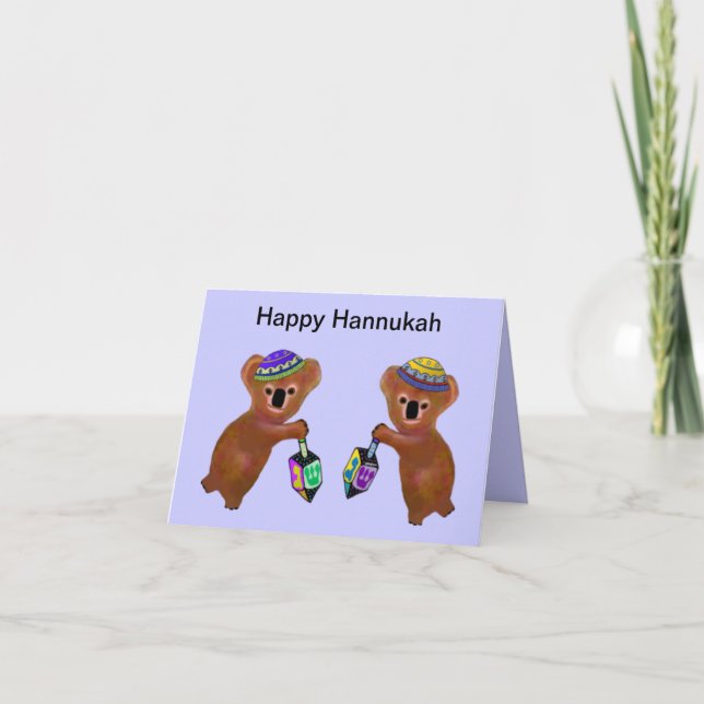 Carte Koala Driedel Hannukah (Devant)