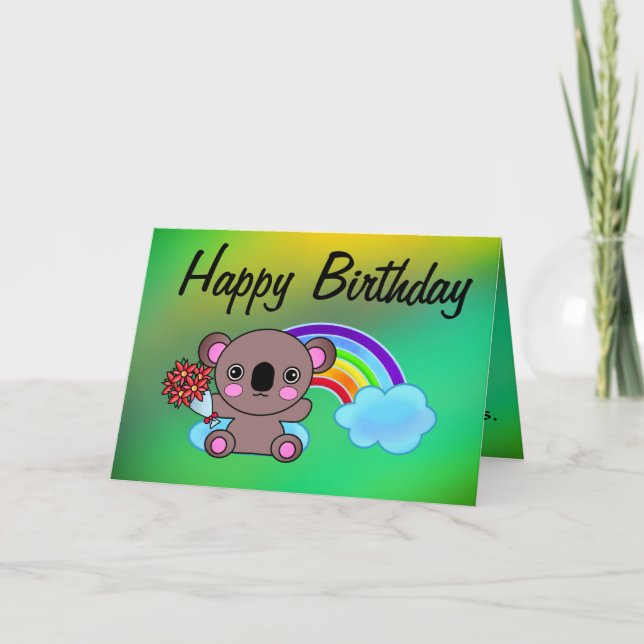 Carte Koala Rainbow (Devant)