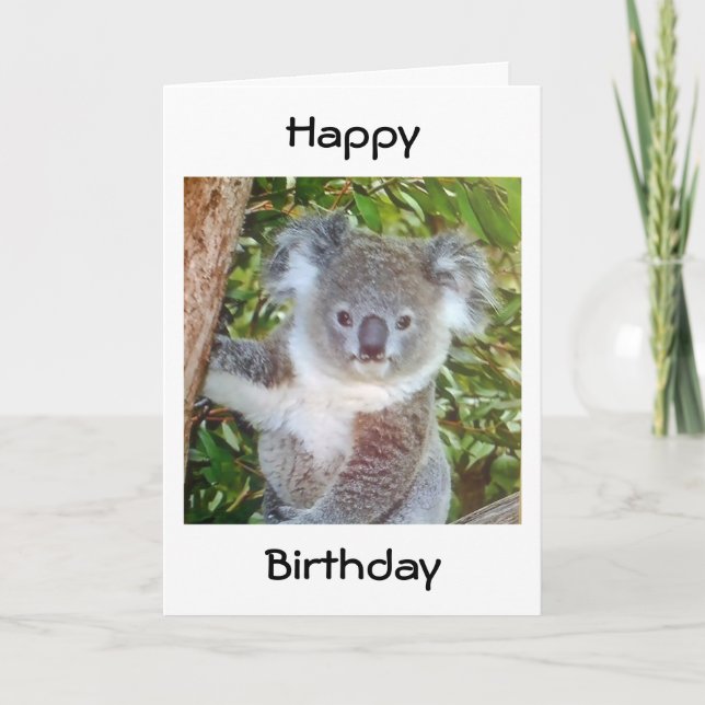 CARTE **KOALA** SALUTATIONS D'ANNIVERSAIRE" (Devant)