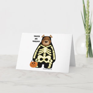 Carte Kodiak Brown Ours Halloween Tricot ou traitement