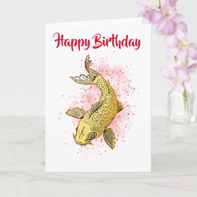 Carte Koi Birthday  (Orchidée)