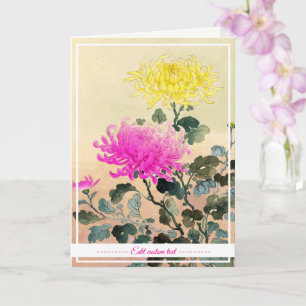 Carte Koitsu Tsuchiya Chrysanthemum art japonais des fle