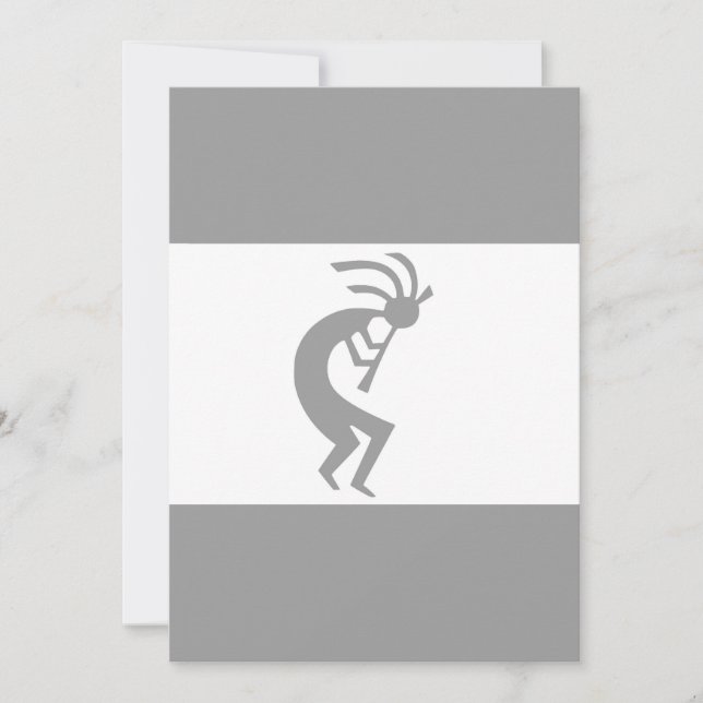 Carte Kokopelli argent et blanc 3 (Devant)