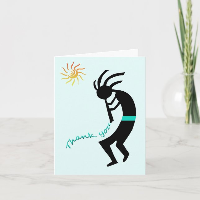 Carte Kokopelli — Joueur de Flûte amérindienne (Devant)