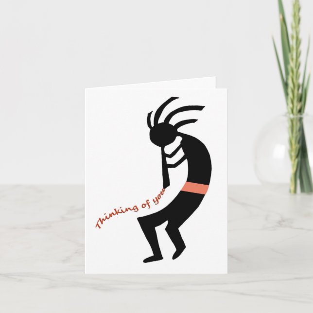 Carte Kokopelli -- Native American Flute Player (Devant)
