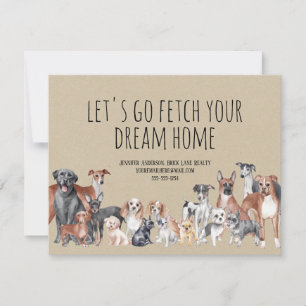 Carte Kraft Papier Immobilier Chiens Marketing