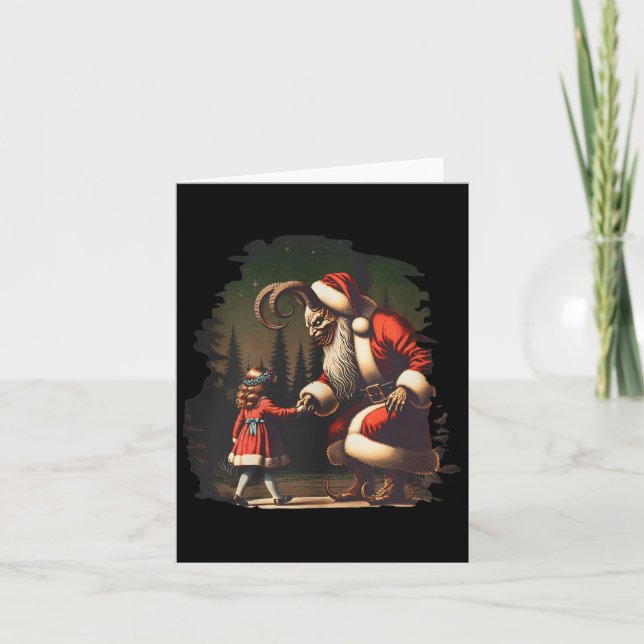 Carte Krampus Dark Christmas Joyeux Krampus Horro de vac (Devant)