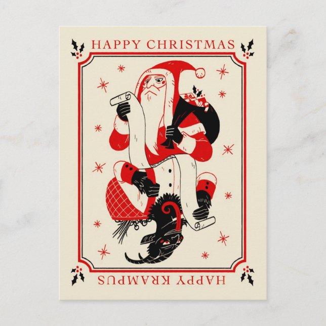 Carte Krampus de Noël - Liste (Devant)