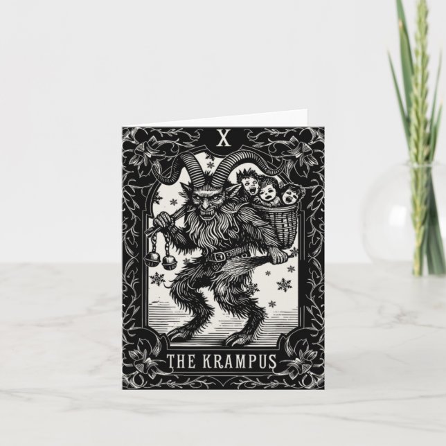Carte Krampus Tarot Card Design Christmas Season Evil Pa (Devant)