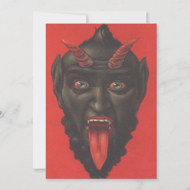Carte Krampus Tirant la Langue (Devant)