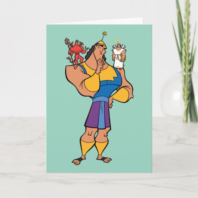 Carte Kronk With Angel and Devil on Shoulders (Devant)