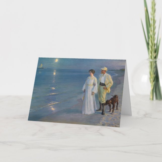 Carte Kroyer - L'artiste et sa femme sur la plage (Devant)