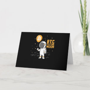 Carte Kryptowährung Astronaut Bitcoin BTC à la Lune