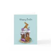 "Kulich de Pâques, lapin, oeufs peints"