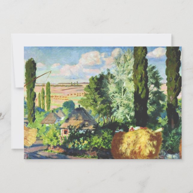 Carte Kustodiev - Paysage en Ukraine, (Devant)