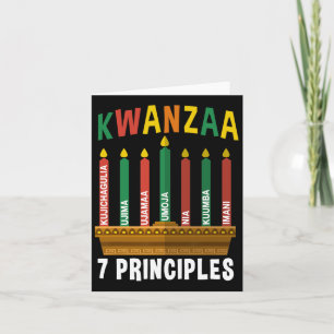 Carte Kwanzaa 7 Principes Bougies Kinara Pan Africains P