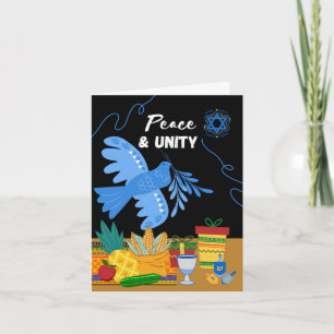 Carte Kwanzukkah Peace Unity Symboles de colombe Cadeaux