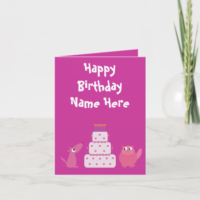 Carte La bande dessinée rose mignonne choie la charité (Devant)