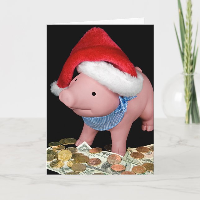 Carte La Banque Piggy De Noël En Argent (Devant)