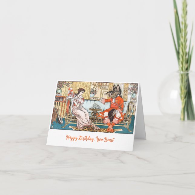 Carte La beauté et la bête Drôle Conte de fée drôle Anni (Devant)