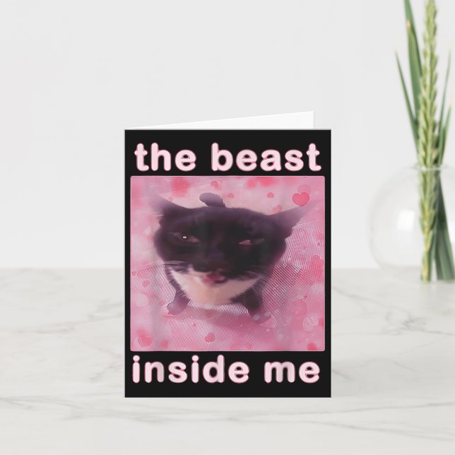 Carte La bête en moi drôle Mème de chat Sarcastique Inap (Devant)