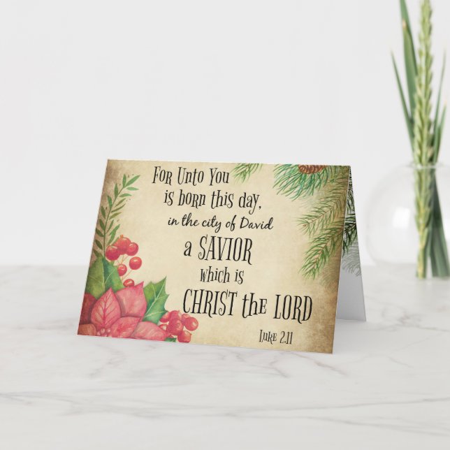 Carte La Bible du KJV Verset Noël (Devant)