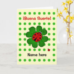 Carte La bonne chance ajoutent le suerte nommé de buena
