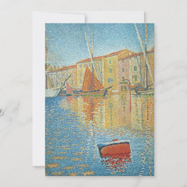 Carte La Bouée Rouge par Paul Signac, Pointillisme Vinta (Devant)