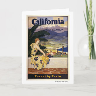 Carte La Californie cet été. Voyage par chemin de fer