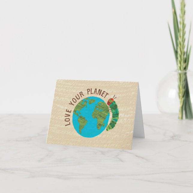 Carte La Caterpillar très affamée Aimez votre planète (Devant)
