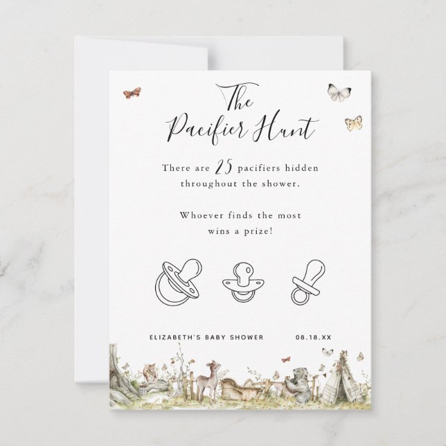 Carte La chasse au Pacifique | Jeu Baby shower (Devant)
