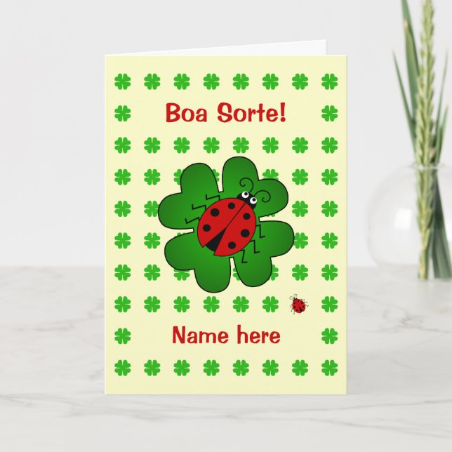 Carte La coccinelle de bonne chance ajoutent le sorte (Devant)