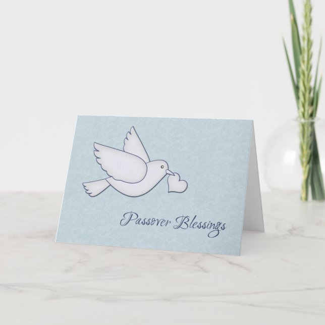 Carte La colombe blanche avec coeur, Bénédiction de la P (Devant)