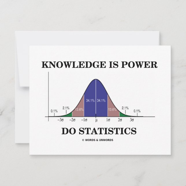 Carte La connaissance est Power Do Statistiques (Humour  (Devant)