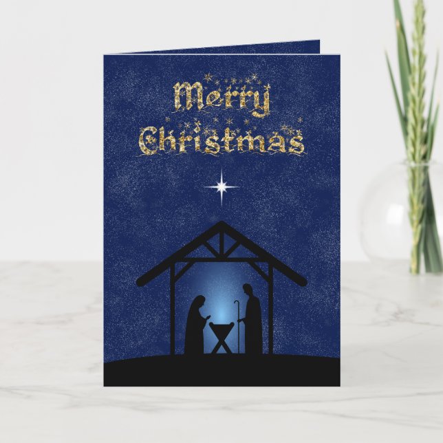Carte La crèche de Noël Scène religieuse (Devant)