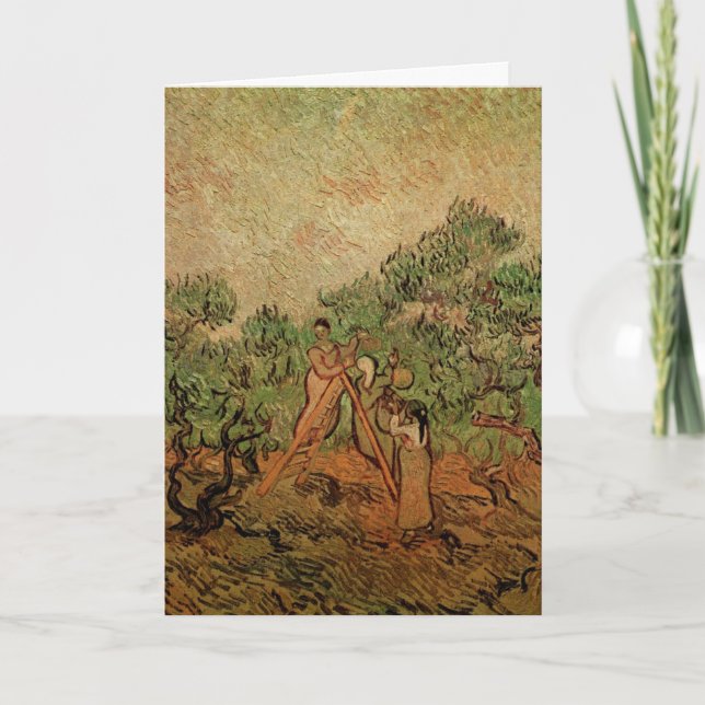 Carte La cueillette d'olives par Vincent van Gogh (Devant)