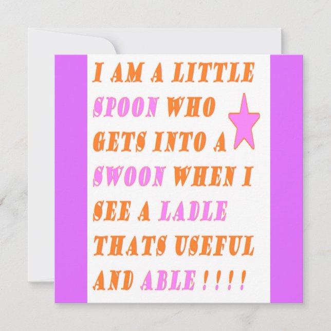 Carte La Cuillère Tombe Amoureuse De La Ladle (Devant)