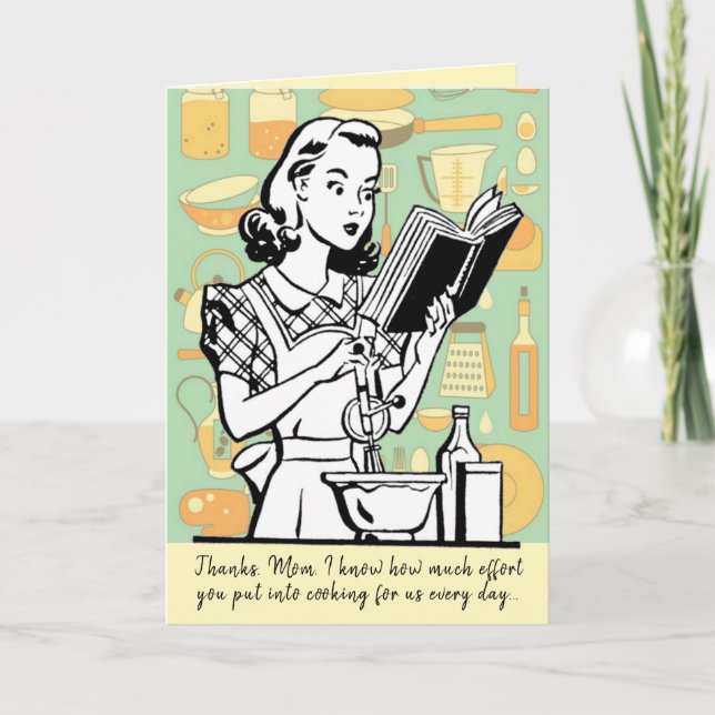 Carte La Cuisine de maman drôle Personnaliser la fête de (Devant)
