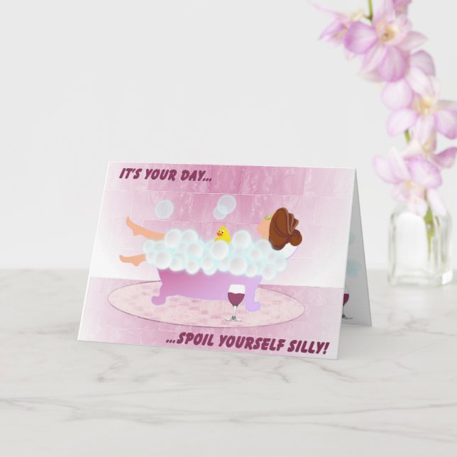 Carte La Dame Dans Le Bain En Rose (Orchidée)