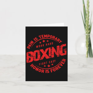 Carte La douleur est le travail temporaire dur Boxe comb