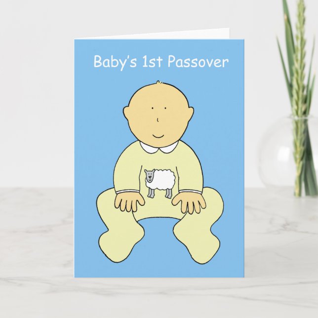 Carte La ?ère pâque du bébé, bande dessinée mignonne (Devant)