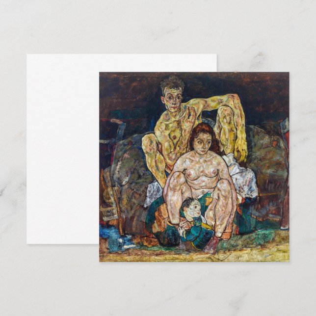 Carte La famille | Egon Schiele | (Devant / Derrière)