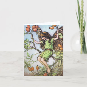Carte La fée de la hanche Rose sauvage - Customisée