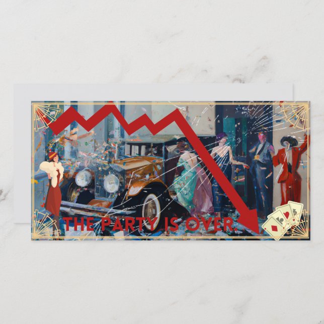 Carte La fête est finie. (Devant / Derrière)