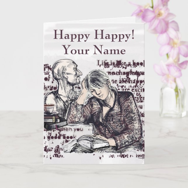 Carte La fille lisant un livre (Orchidée)