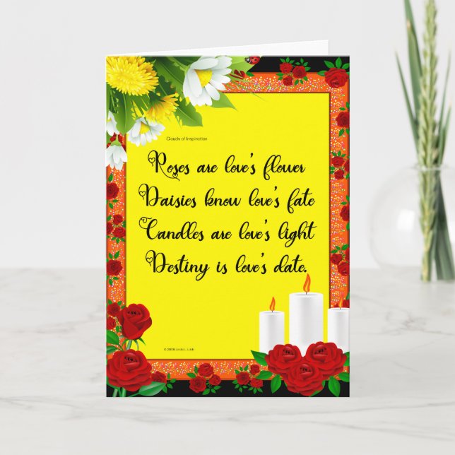 Carte La Fleur de l'amour des roses (Devant)