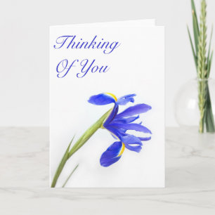 Carte La fleur pourpre d'iris pensant à vous cardent