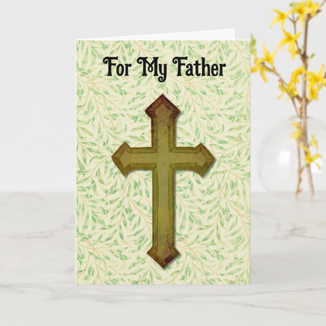Carte La foi Croix Dieu Père Papa Fête des pères (Fleur jaune)